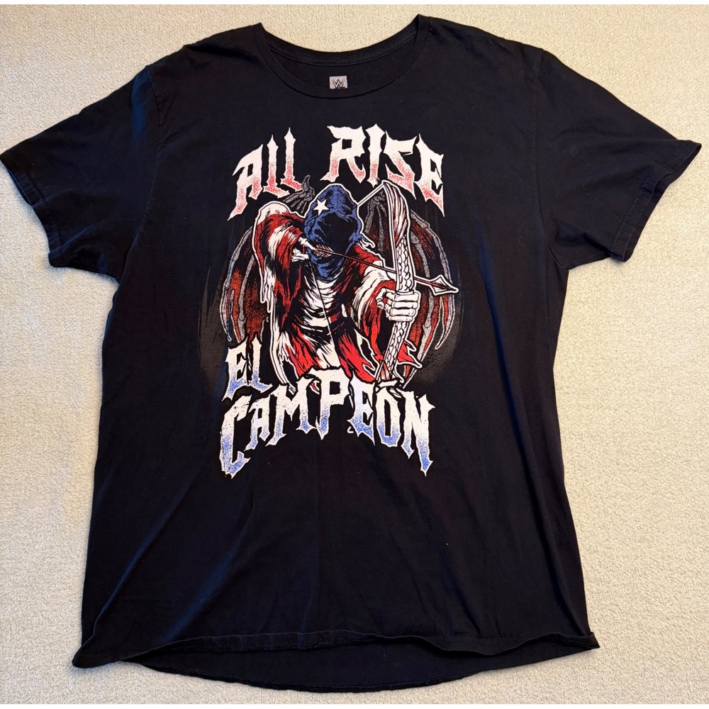 WWE Damian Priest All Rise El Campeon Black Graphic T-Shirt Mens XL